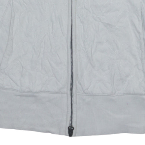Nike Men’s White Full Zip Hoodie M Logo Lightweight Sportswear