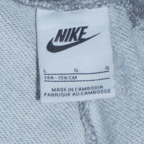 Nike Boys Grey Jogger Sweatpants L 146cm Fleece Trousers