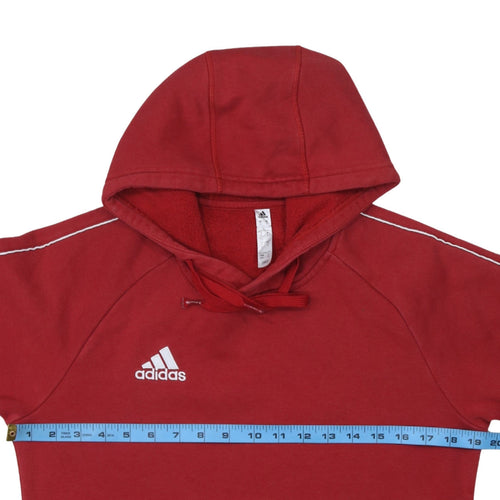 Adidas Men's Red Pullover Hoodie Small Cotton Blend Athletic Style