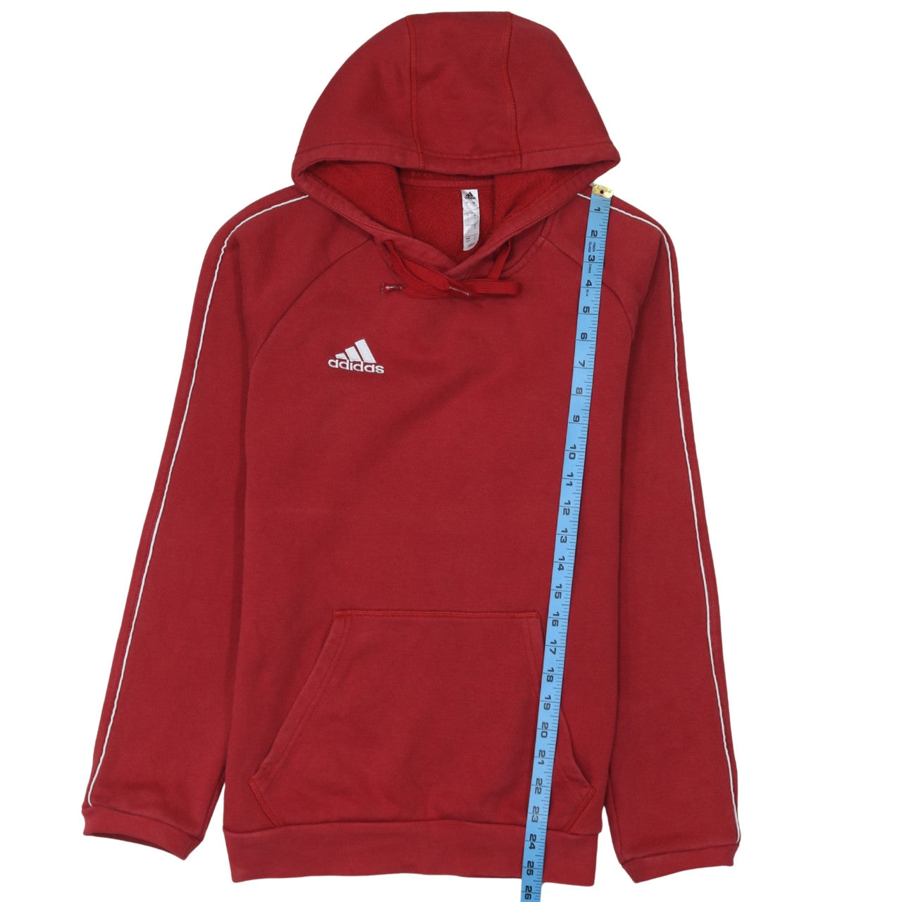 Adidas Men's Red Pullover Hoodie Small Cotton Blend Athletic Style