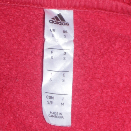 Adidas Men's Red Pullover Hoodie Small Cotton Blend Athletic Style
