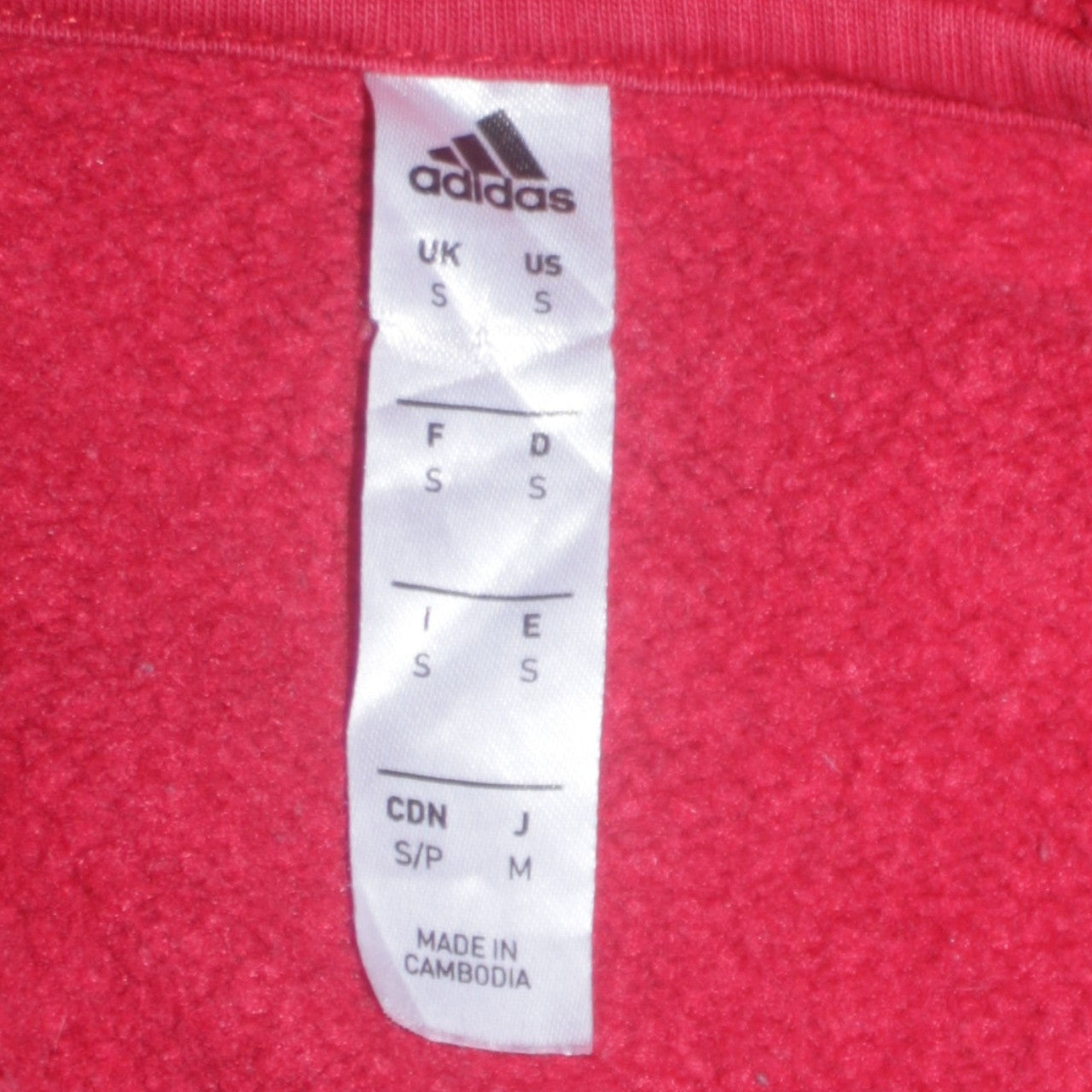 Adidas Men's Red Pullover Hoodie Small Cotton Blend Athletic Style