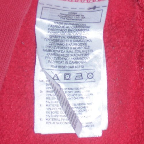 Adidas Men's Red Pullover Hoodie Small Cotton Blend Athletic Style