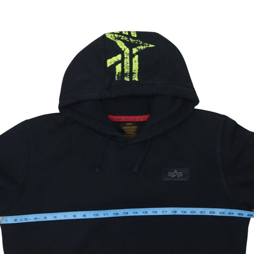 Alpha Industries Men's Black 2XL Pullover Hoodie with Logo
