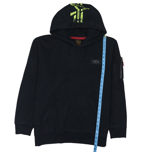 Alpha Industries Men's Black 2XL Pullover Hoodie with Logo