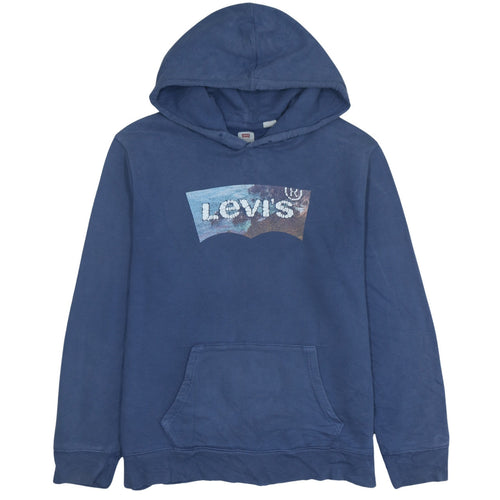 Levi's Men's Blue Pullover Hoodie L Logo Graphic Sweatshirt