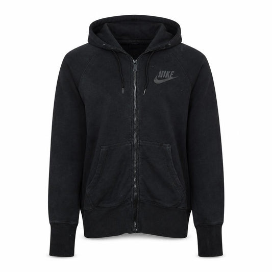 Front view of Nike Men's Black Full Zip Hoodie M Sportswear Fleece