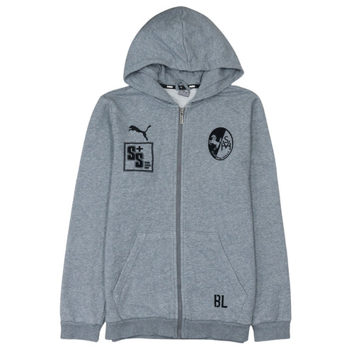 Puma Boys Grey Full Zip Hoodie 15-16 Years Hooded Sweatshirt