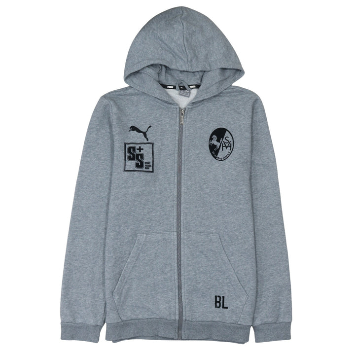Puma Boys Grey Full Zip Hoodie 15-16 Years Hooded Sweatshirt