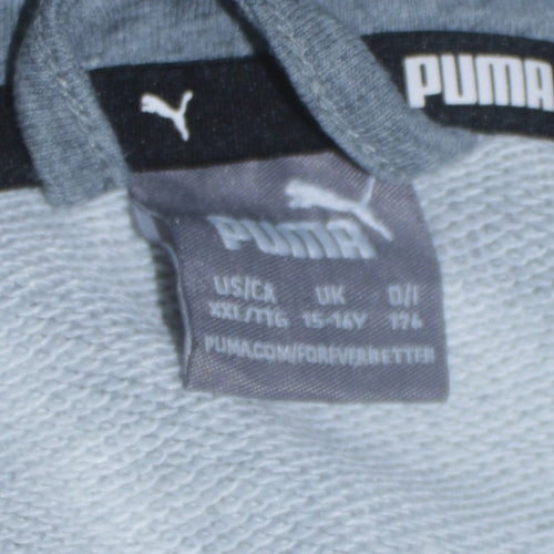 Puma Boys Grey Full Zip Hoodie 15-16 Years Hooded Sweatshirt
