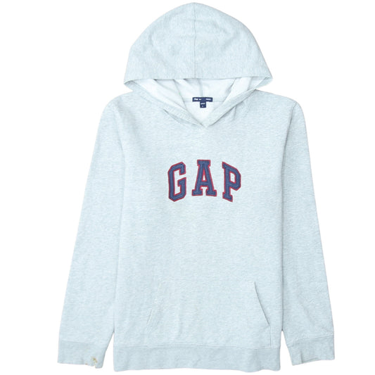 GAP Women Grey Pullover Hoodie Large Cotton Blend Casual Logo