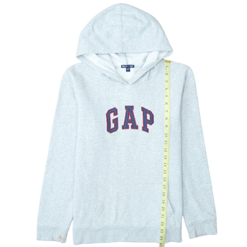GAP Women Grey Pullover Hoodie Large Cotton Blend Casual Logo