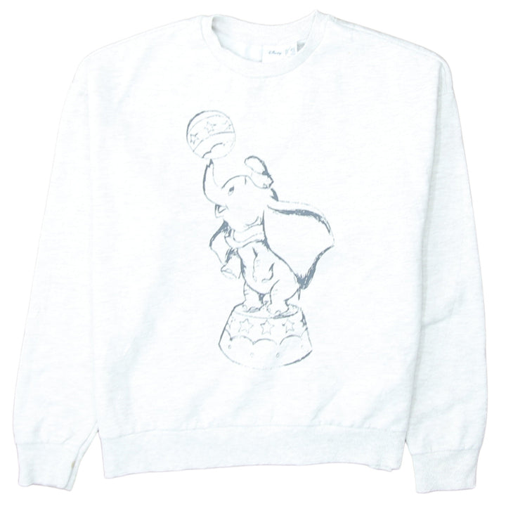 Disney Women White Dumbo Sweatshirt Size 10/12 Pullover Crew Neck