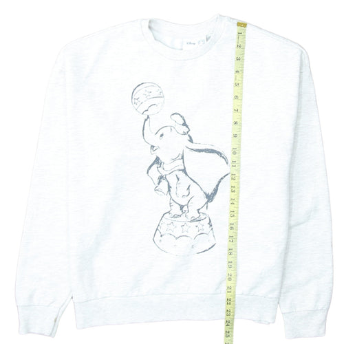 Disney Women White Dumbo Sweatshirt Size 10/12 Pullover Crew Neck