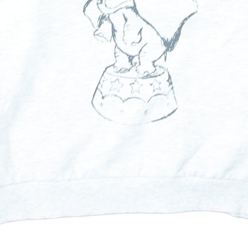 Disney Women White Dumbo Sweatshirt Size 10/12 Pullover Crew Neck