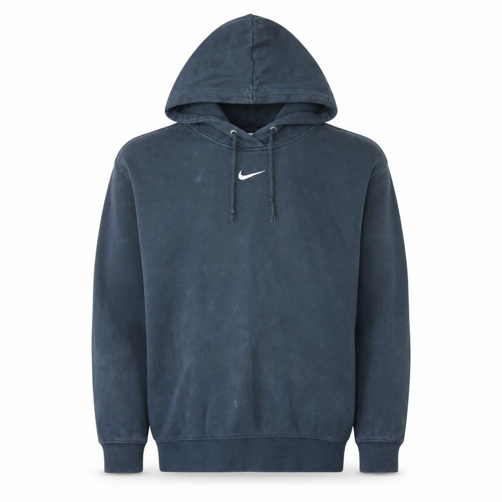 Front view of Nike Men's Blue Small Pullover Hoodie Fleece Sweatshirt