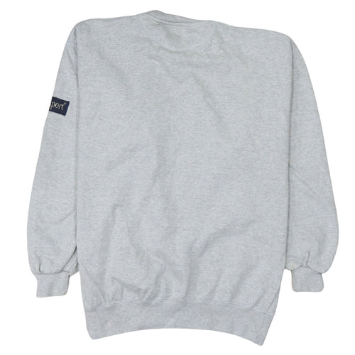Rockport Men's Grey Crew Neck Embroidered Logo Cotton Sweatshirt M