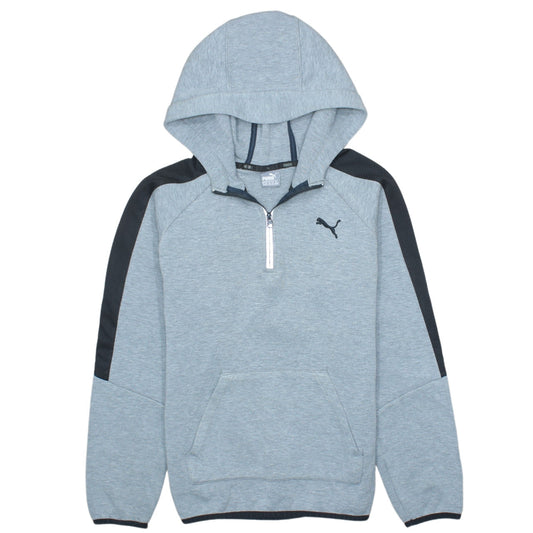 Puma Boys Grey 1/4 Zip Pullover Hoodie 13-14 Years Regular Fit