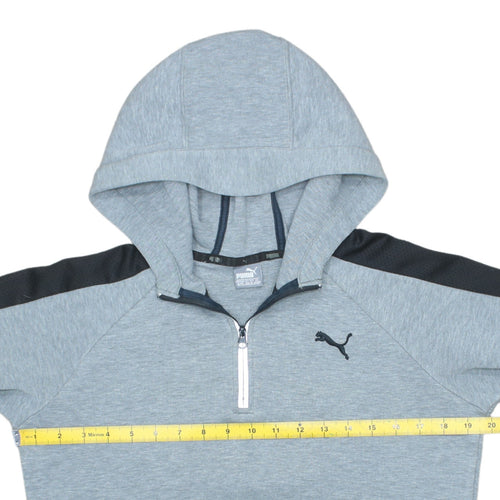 Puma Boys Grey 1/4 Zip Pullover Hoodie 13-14 Years Regular Fit