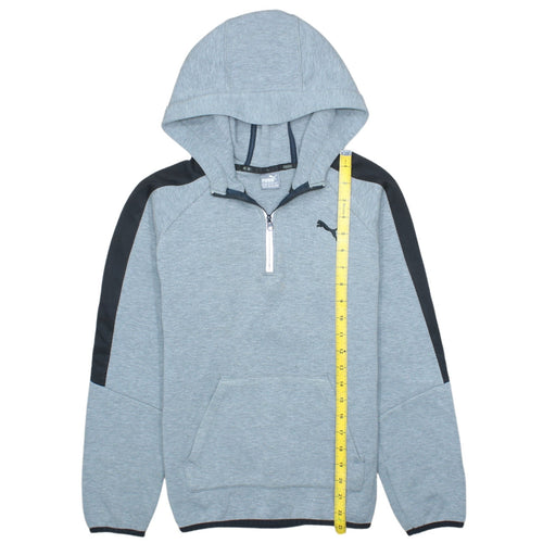 Puma Boys Grey 1/4 Zip Pullover Hoodie 13-14 Years Regular Fit