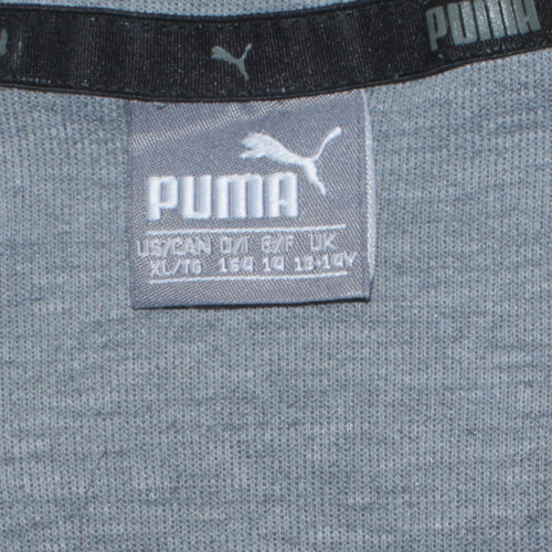 Puma Boys Grey 1/4 Zip Pullover Hoodie 13-14 Years Regular Fit