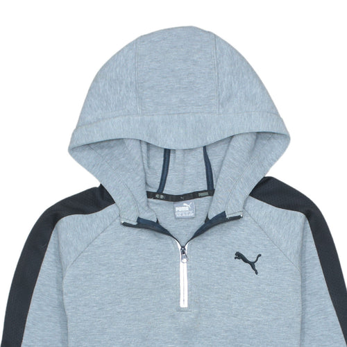 Puma Boys Grey 1/4 Zip Pullover Hoodie 13-14 Years Regular Fit
