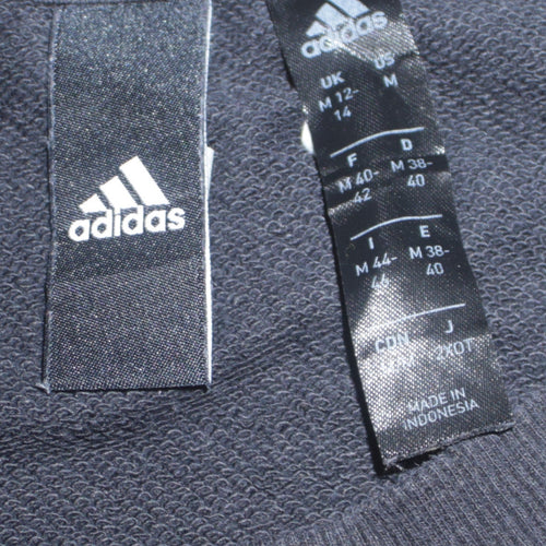 Adidas Womens Black Crew Neck Pullover Sweatshirt Size M 12-14