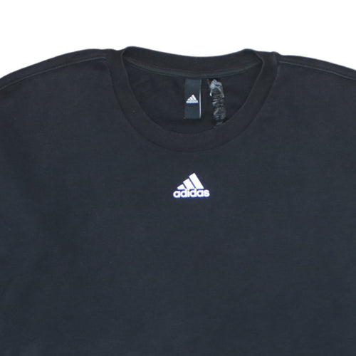 Adidas Womens Black Crew Neck Pullover Sweatshirt Size M 12-14