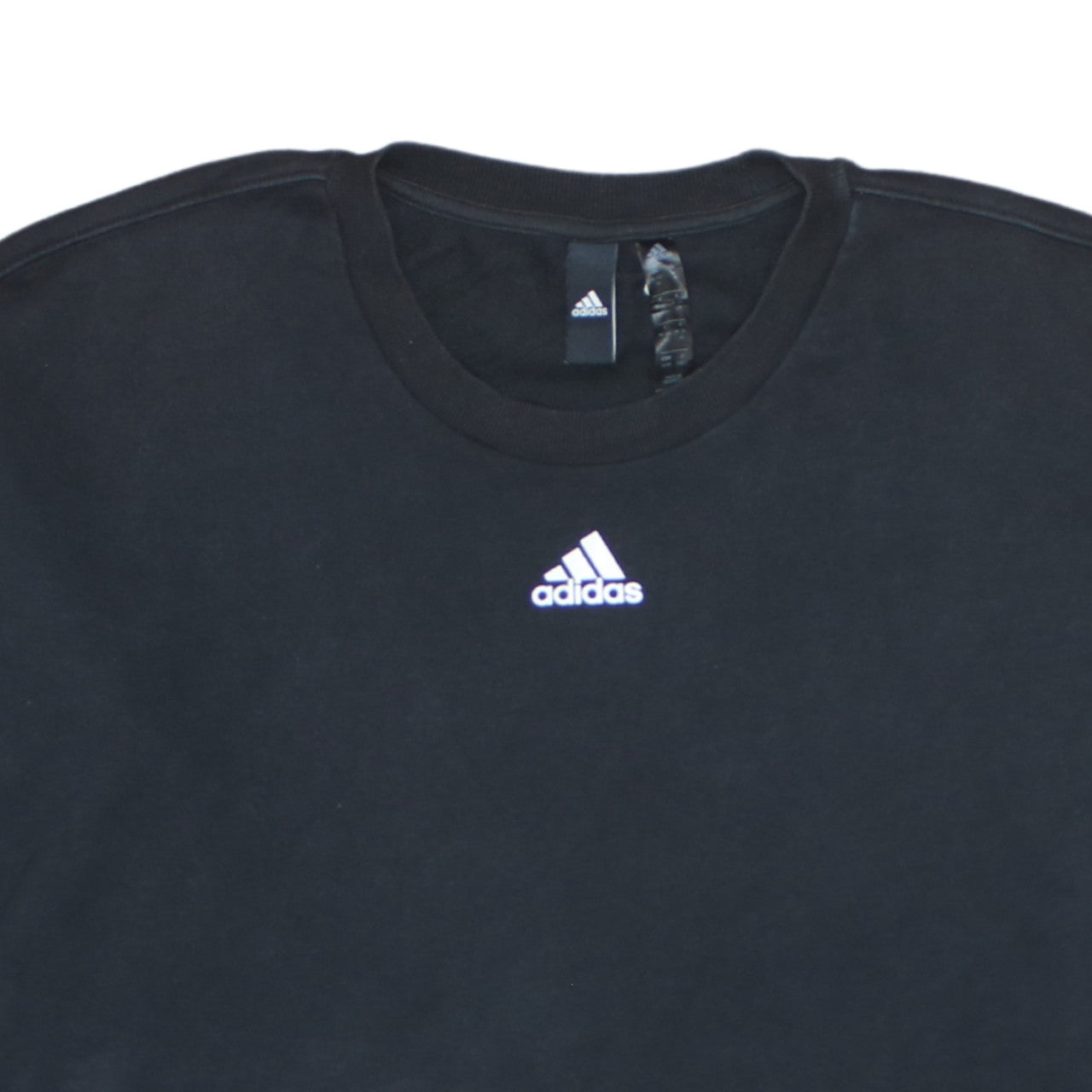 Adidas Womens Black Crew Neck Pullover Sweatshirt Size M 12-14