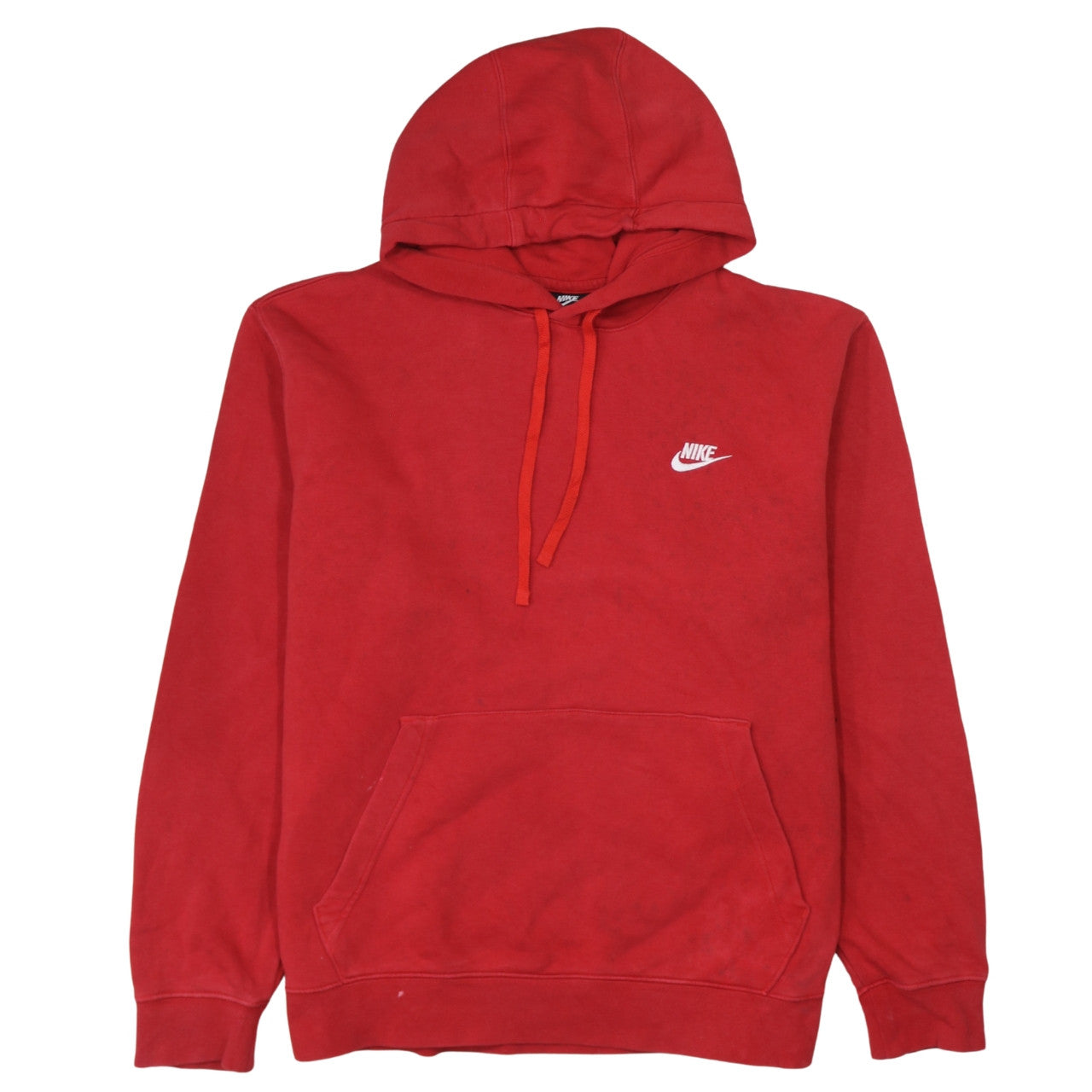 Nike Men's Red XL Pullover Hoodie with Logo and Kangaroo Pocket