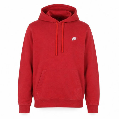 Nike Men's Red XL Pullover Hoodie with Logo and Kangaroo Pocket