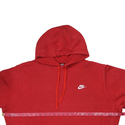Nike Men's Red XL Pullover Hoodie with Logo and Kangaroo Pocket