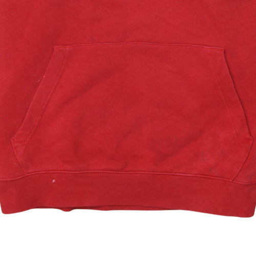 Nike Men's Red XL Pullover Hoodie with Logo and Kangaroo Pocket