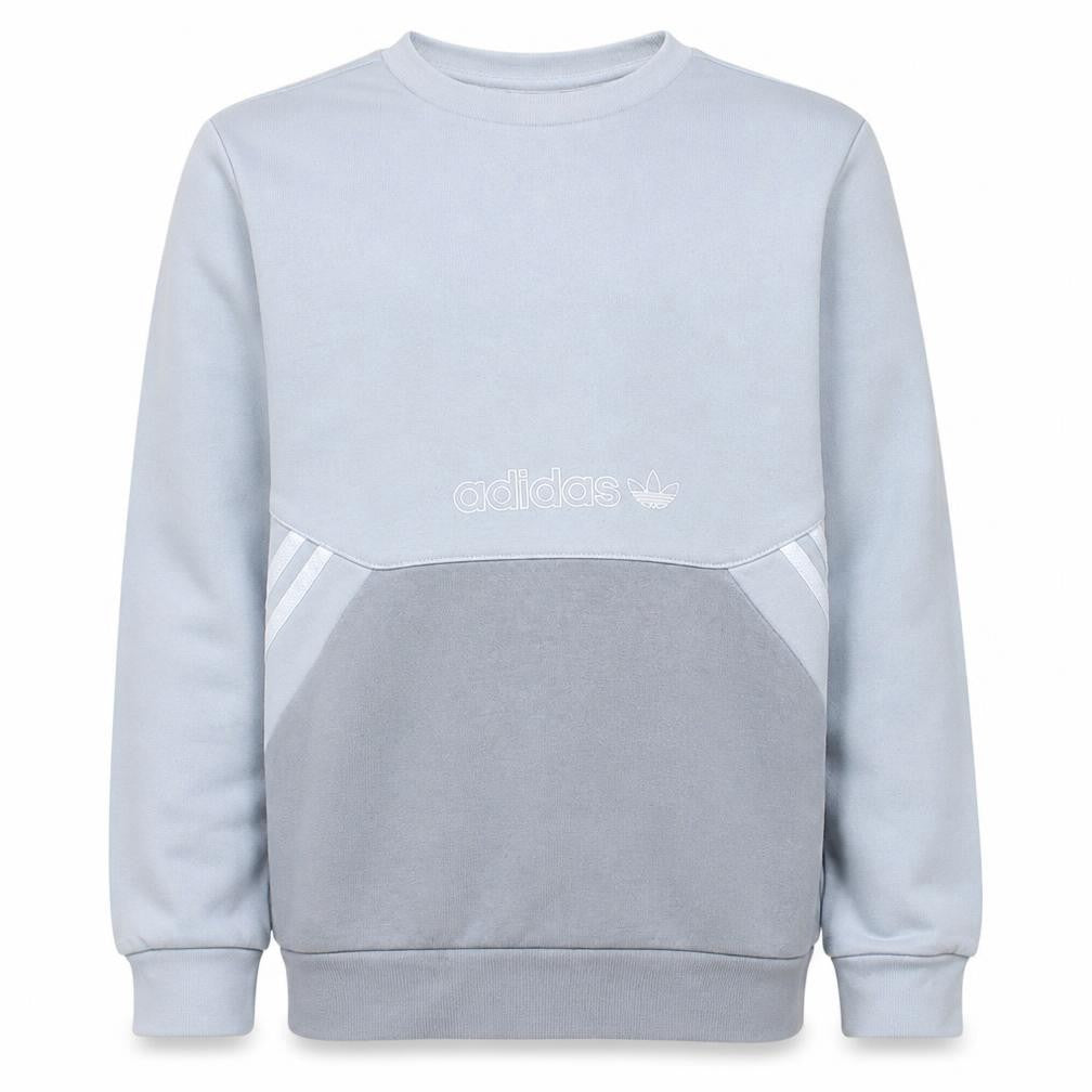 Adidas Boys Grey Colourblock Crew Neck Sweatshirt Size 11-12 Years