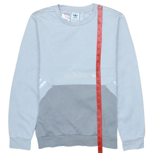 Adidas Boys Grey Colourblock Crew Neck Sweatshirt Size 11-12 Years