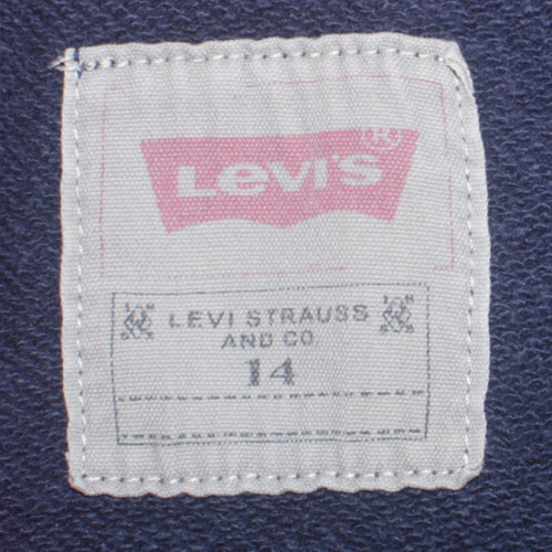 Levi's Boys Blue Pullover Hoodie Age 14 Cotton Blend Logo Sweatshirt