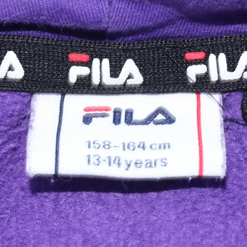 FILA Boys Purple Pullover Hoodie 13-14 Years Logo Casual Sweatshirt
