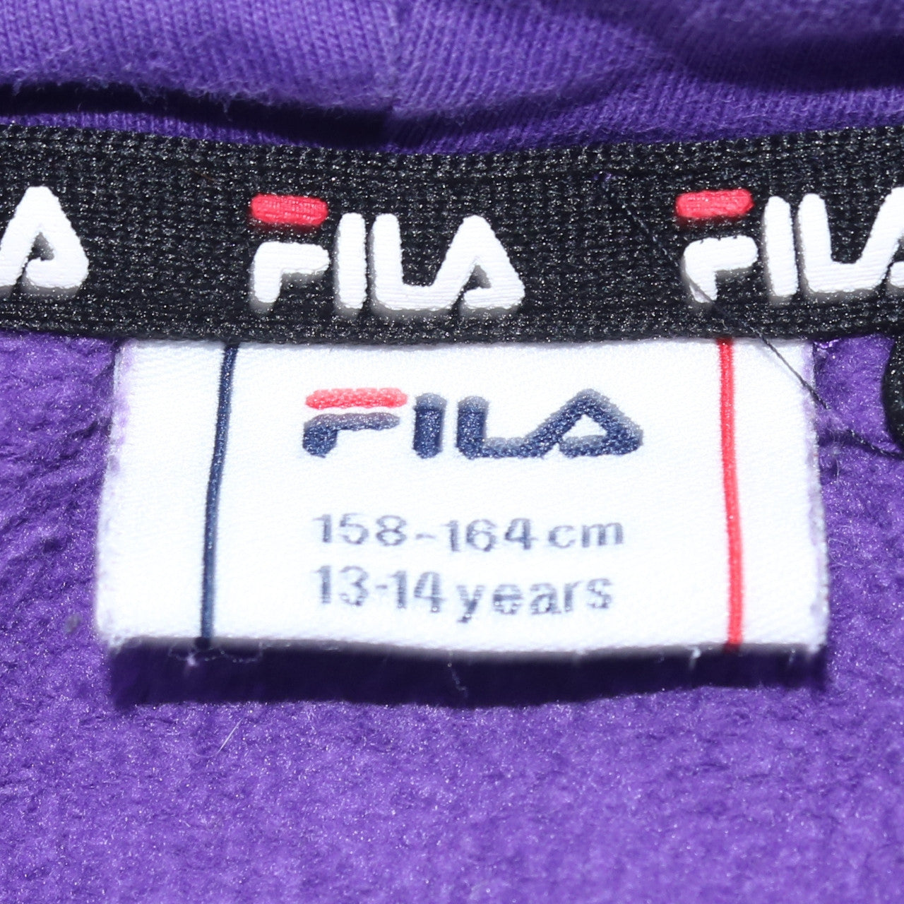 FILA Boys Purple Pullover Hoodie 13-14 Years Logo Casual Sweatshirt