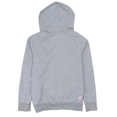 Adidas Womens Grey Pullover Hoodie Size S Casual Logo Sweatshirt