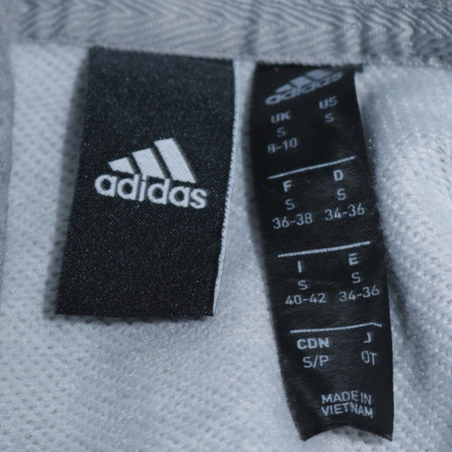 Adidas Womens Grey Pullover Hoodie Size S Casual Logo Sweatshirt