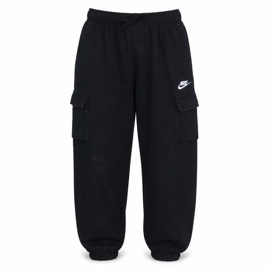 Front view of Nike Men's Black Cargo Fleece Jogger Trousers, size S
