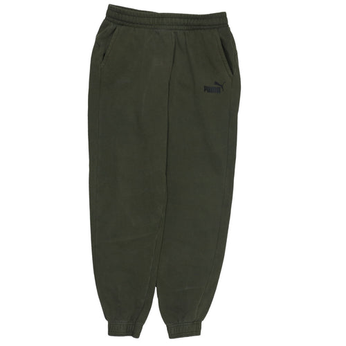 Puma Boys Green Jogger Sweatpants 15-16 Years Elastic Waist Pockets