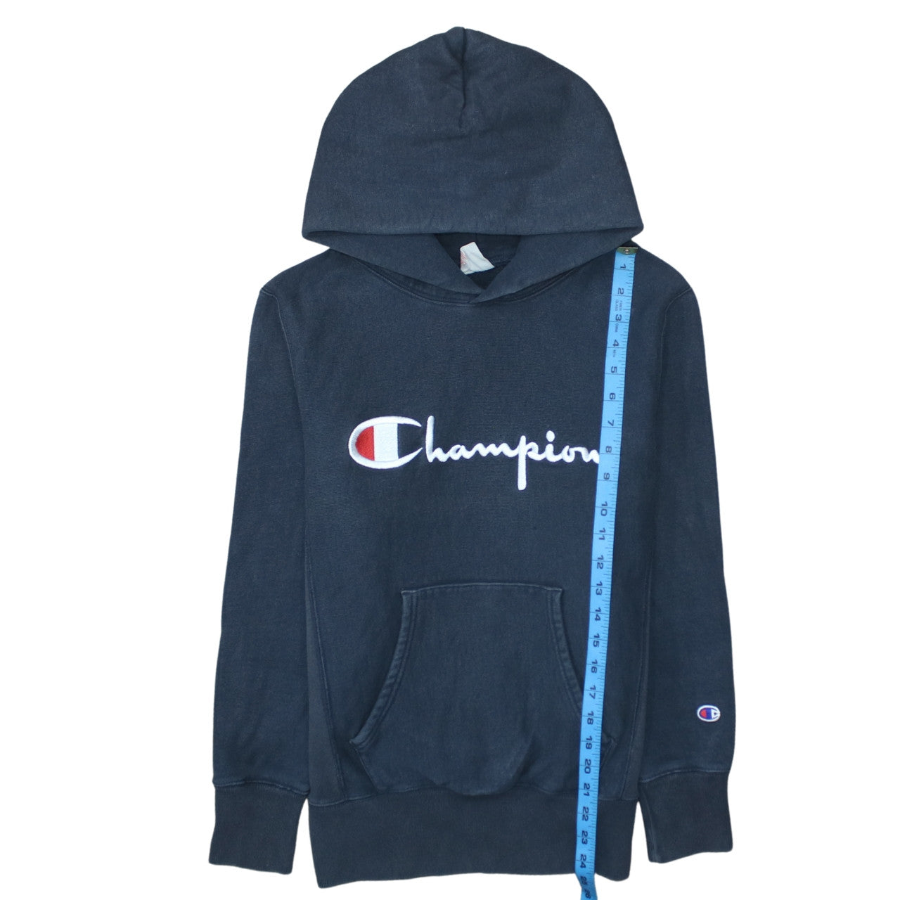 Champion Men's Blue Reverse Weave Pullover Hoodie Medium