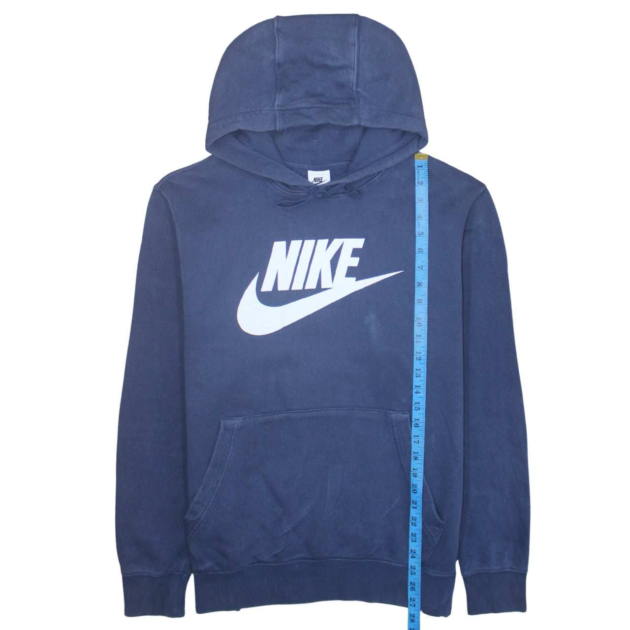 Nike Men's Blue Pullover Hoodie L Fleece Logo Sweatshirt