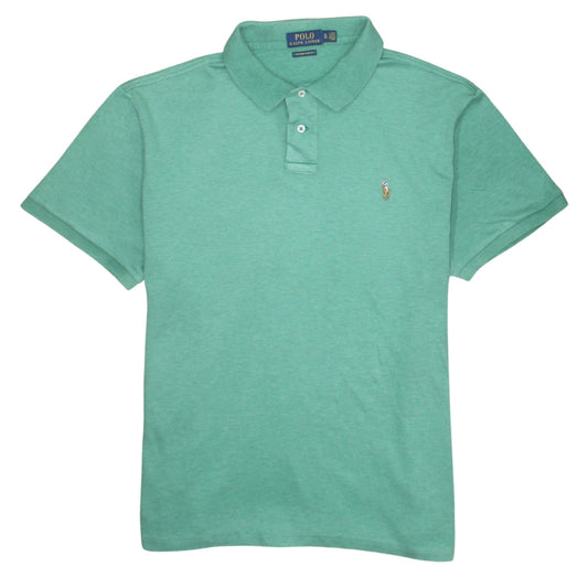 Ralph Lauren Men's Green XL Custom Slim Fit Cotton Polo Shirt