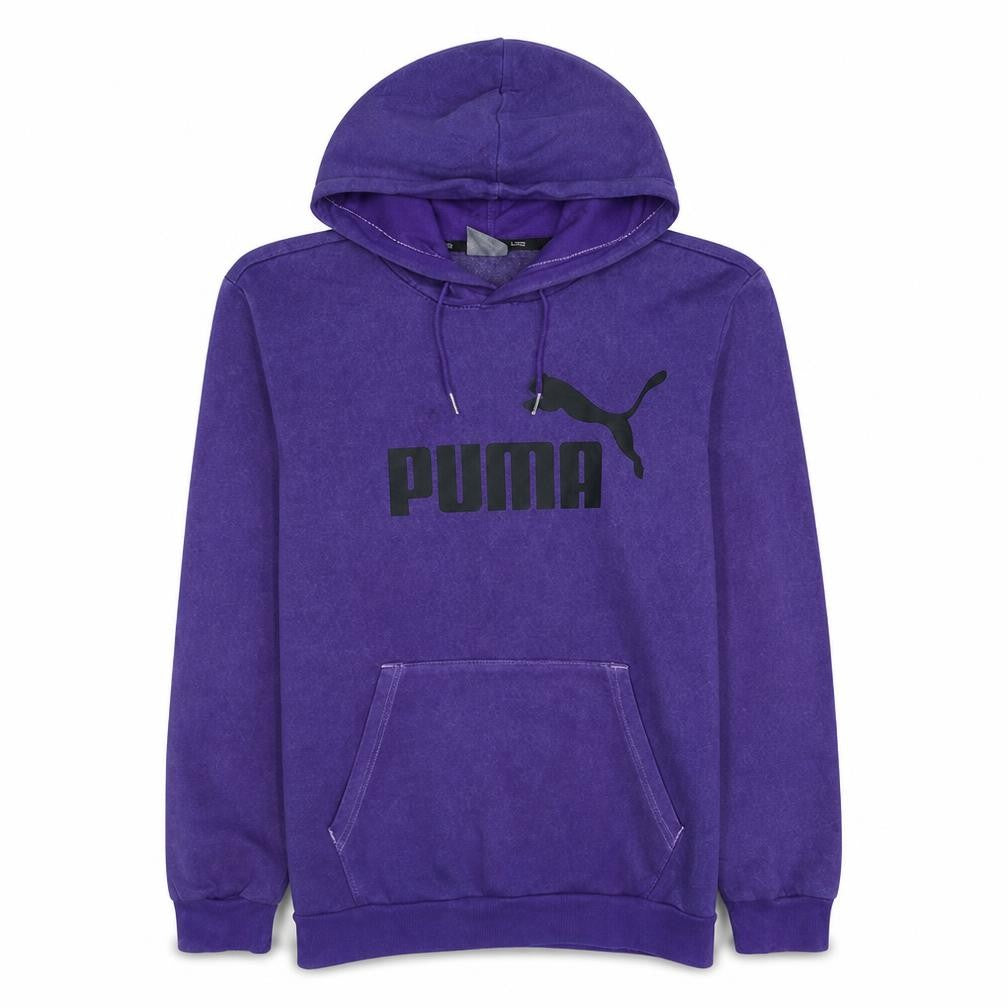 Puma Men's Purple Pullover Hoodie Small Graphic Logo Sportswear