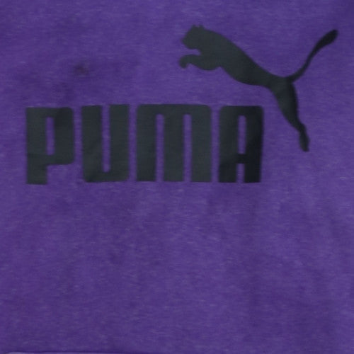 Puma Men's Purple Pullover Hoodie Small Graphic Logo Sportswear