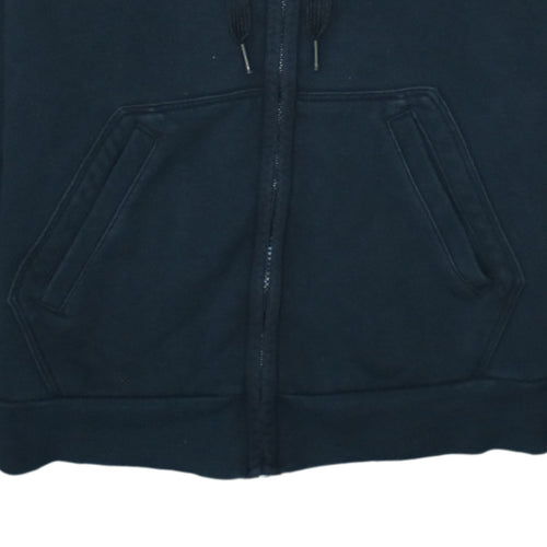 Adidas Womens Black Full Zip Hoodie M Essentials 3-Stripes Sportswear