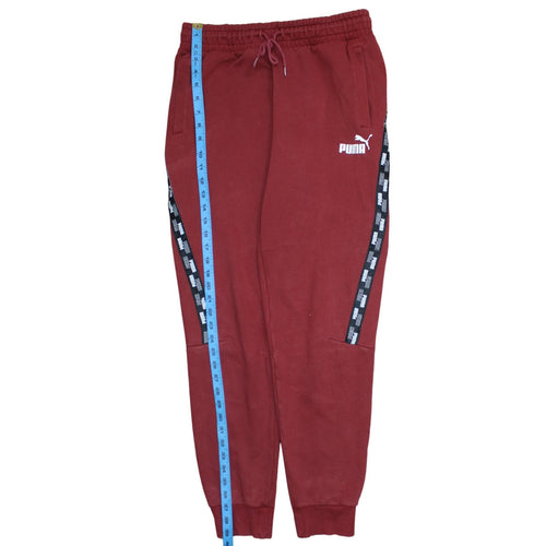 Puma Men's Red Jogger Trousers M Regular Fit Fleece Sweatpants