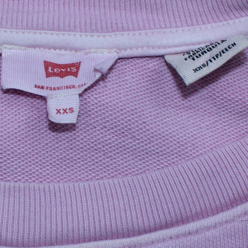 Levi's Womens Pink XXS Crew Neck Pullover Sweatshirt